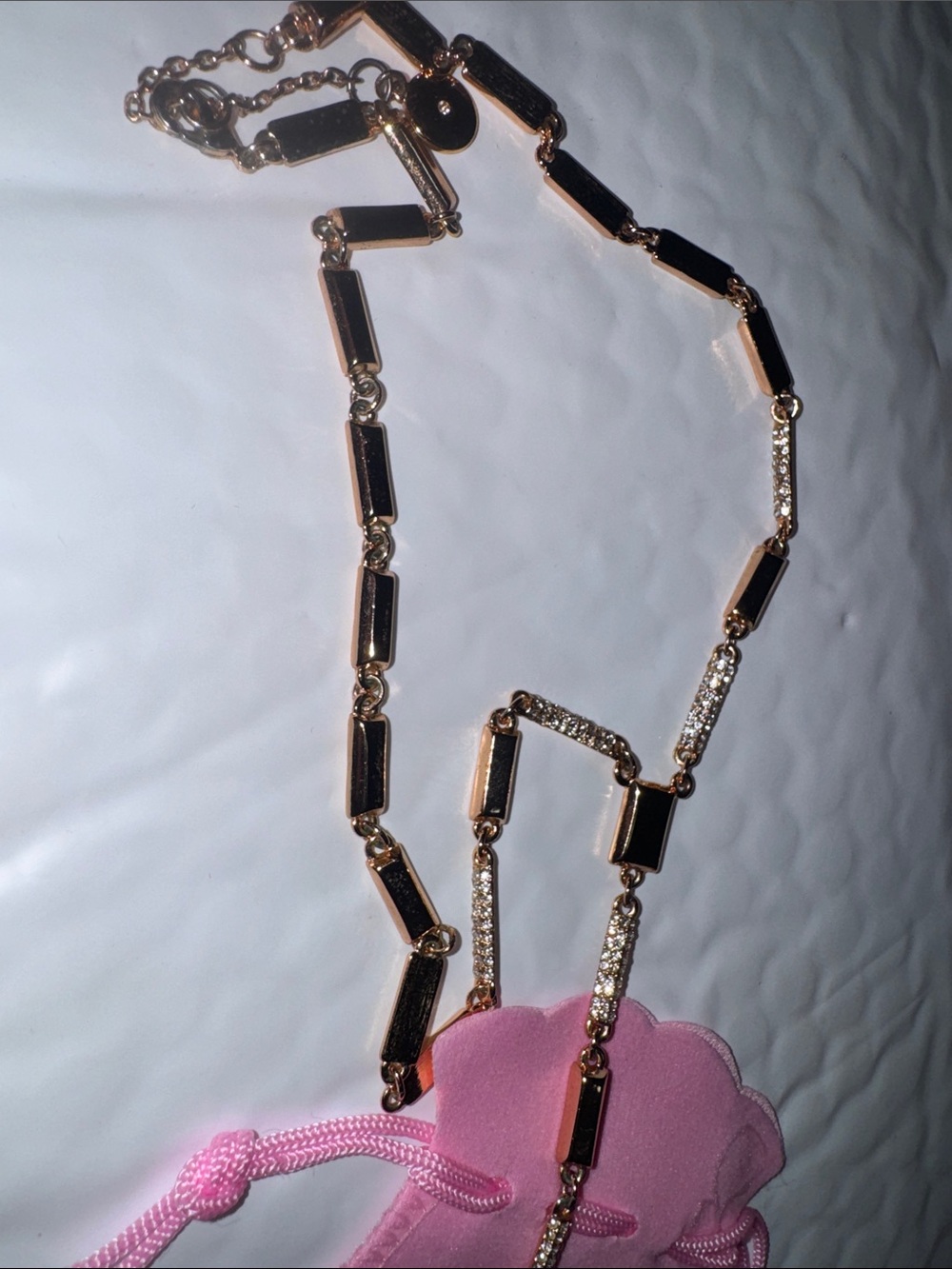 Gold-Tone Necklace with Black Enamel Accents - Elegant Women's Pendant - Picture 6 of 7